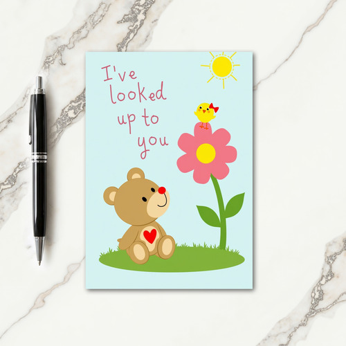 Bear Looks Up To You Card