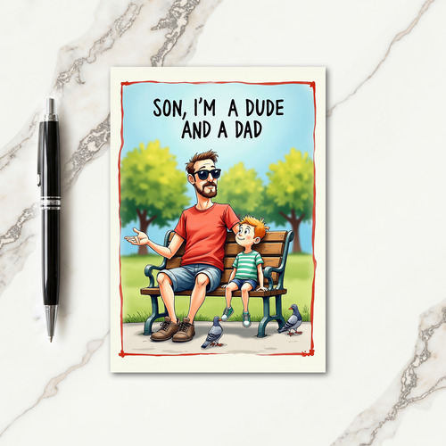 Bearded Fathers Day Park Scene Card