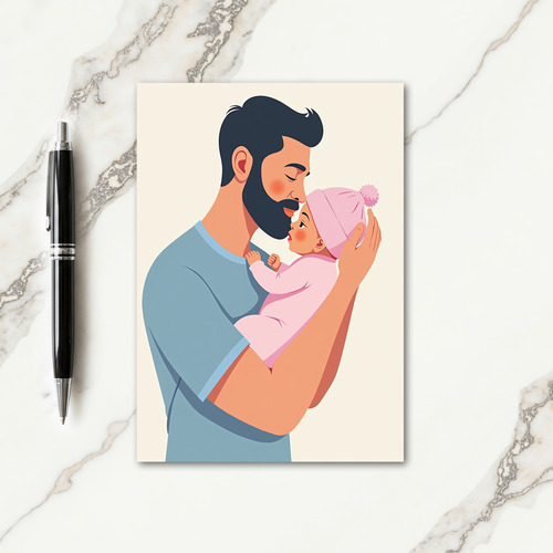 Bearded Man Baby Love Art Card