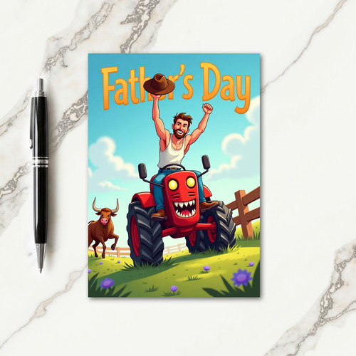 Bearded Mans Joyous Fathers Day Card