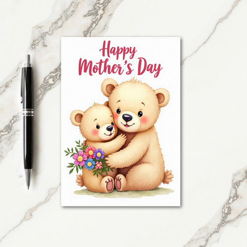 Bears Floral Mothers Day Card