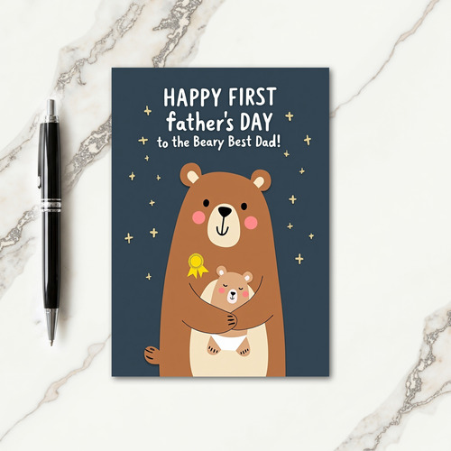 Beary Best Dad First Fathers Day Card