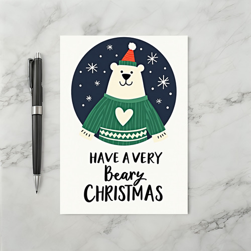 Beary Christmas Polar Bear Card