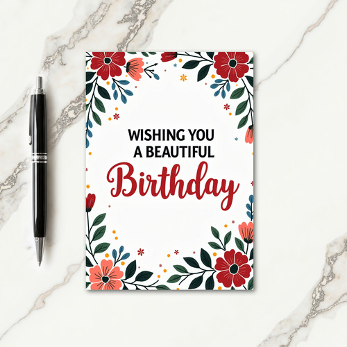 Beautiful Floral Birthday Card