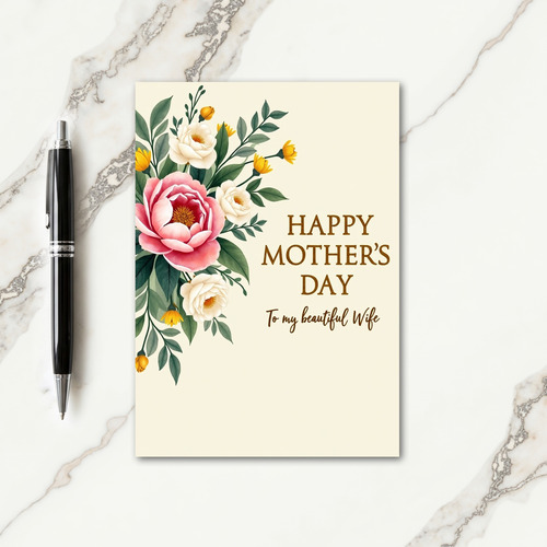 Beautiful Floral Wife Day Card