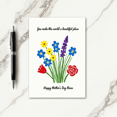Beautiful Nana Flowers Day Card