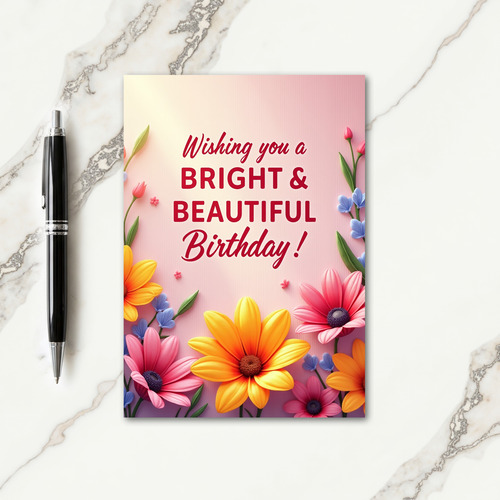 Beautiful Script Birthday Card