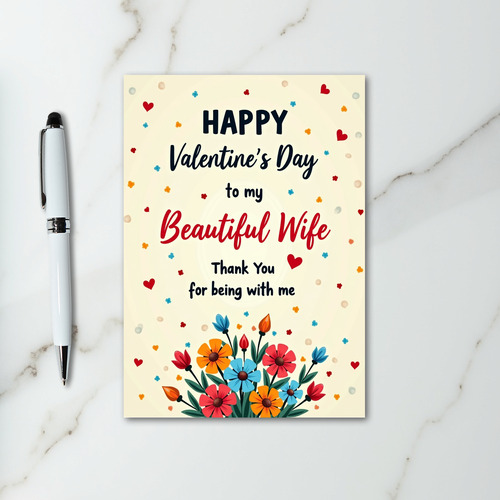 Beautiful Wife Valentines Floral Card