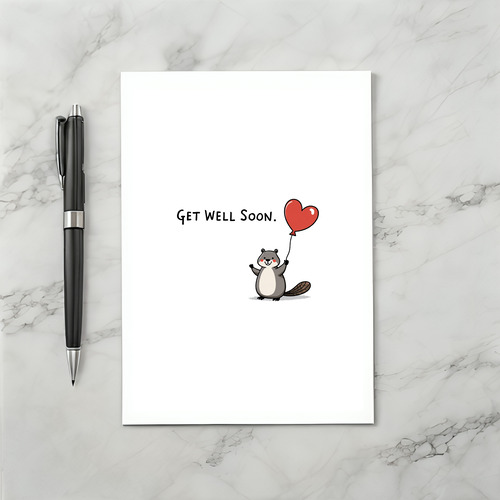 Beaver Get Well Card