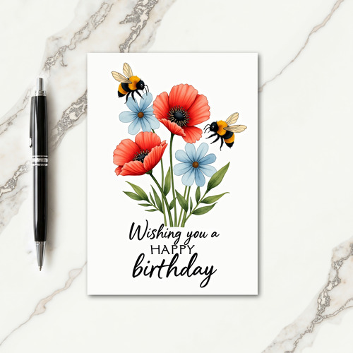 Bee Blossom Birthday Card