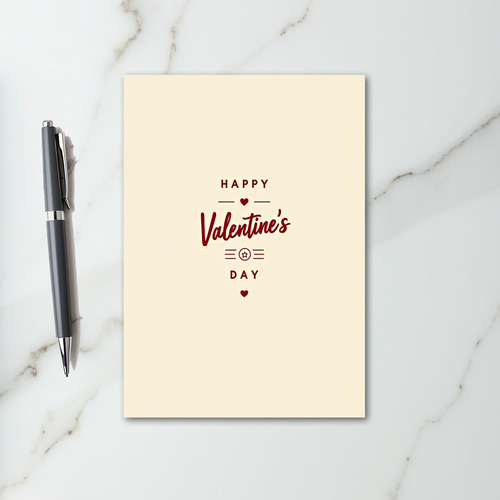 Beige Happy Valentines Day Card