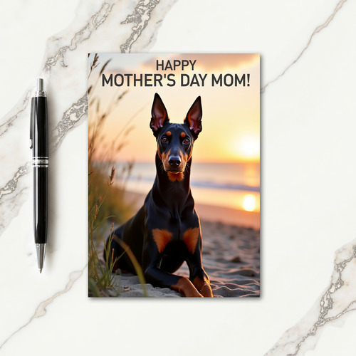 Beloved Dog Mothers Day Scene Card