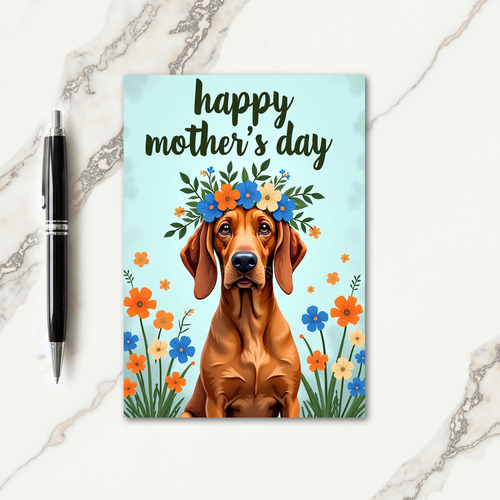Beloved Wife Dog Flowers Card
