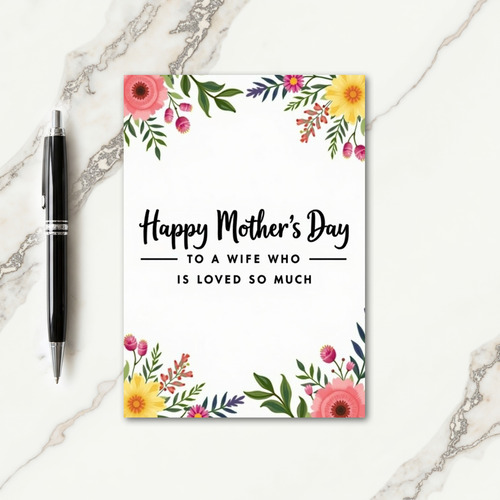 Beloved Wifes Mothers Day Card