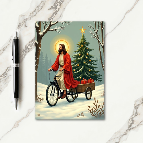 Jesus Riding Christmas Card