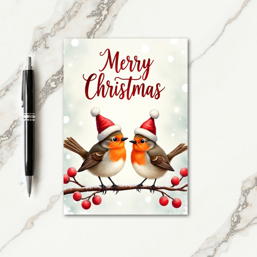 Berry Bird Christmas Card