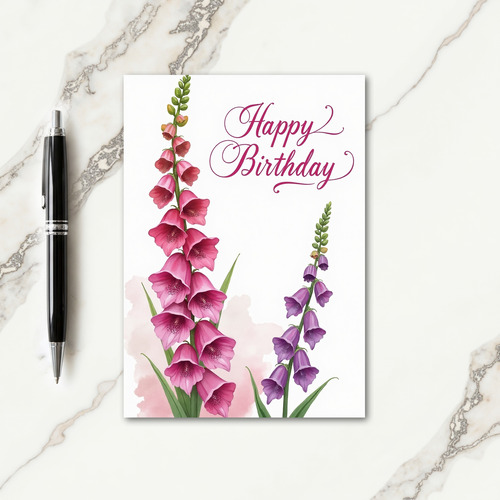 Berry Script Birthday Card