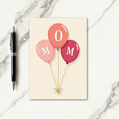Berry Tone Mom Balloons Card