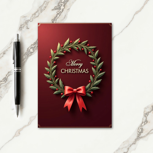 Berry Wreath Christmas Card