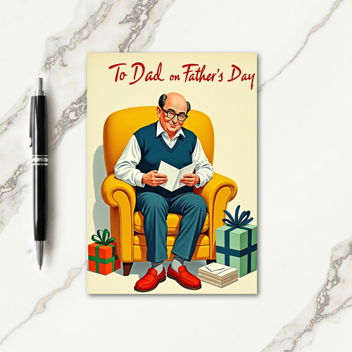 Bespectacled Dad Fathers Day Card