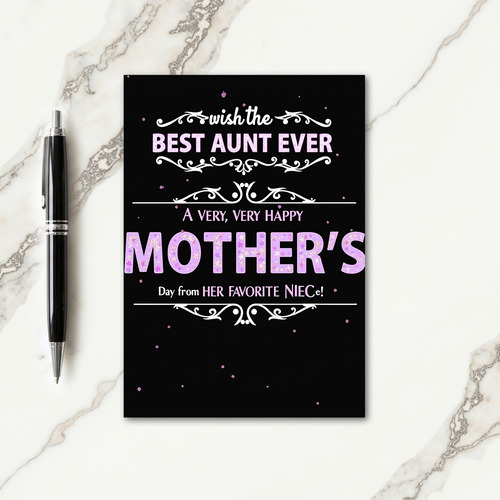 Best Aunt Ever Mothers Day Card