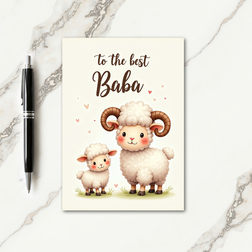 Best Baba Sheep Family Card