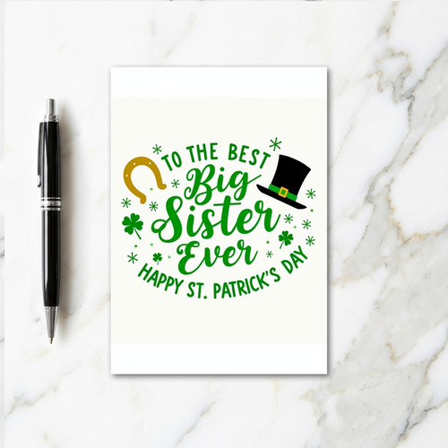 Best Big Sister St Patricks Day Card