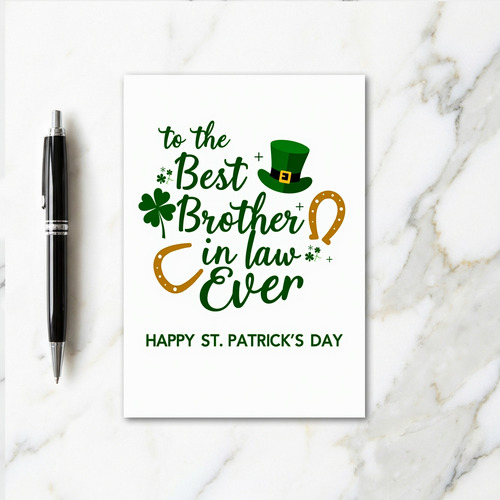 Best Brother In Law Gold Foil Card