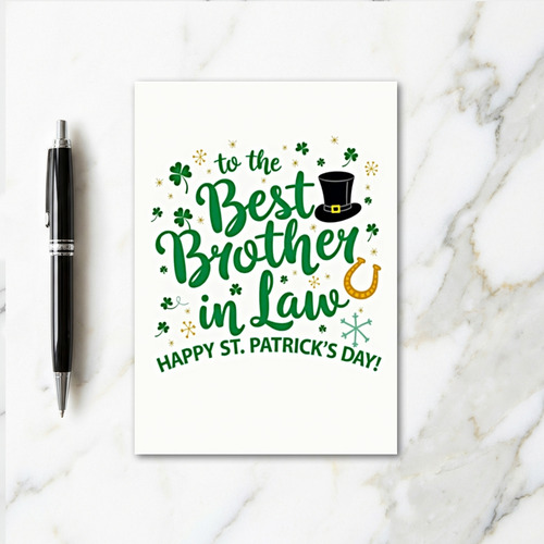 Best Brother In Law St Patricks Card