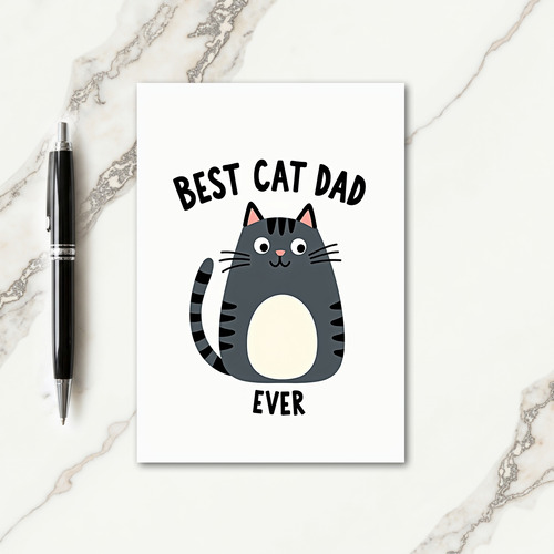 Best Cat Dad Ever Funny Art Card