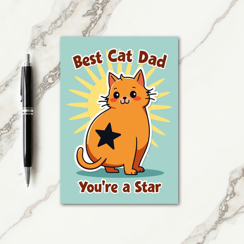 Best Cat Dad Star Card