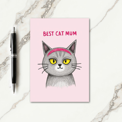 Best Cat Mum Art Card