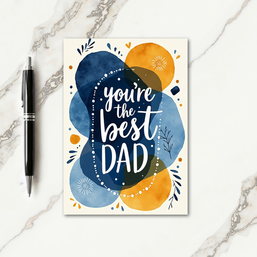 Best Dad Abstract Art Card
