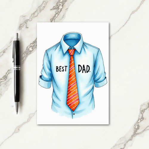 Best Dad Azure Shirt Card