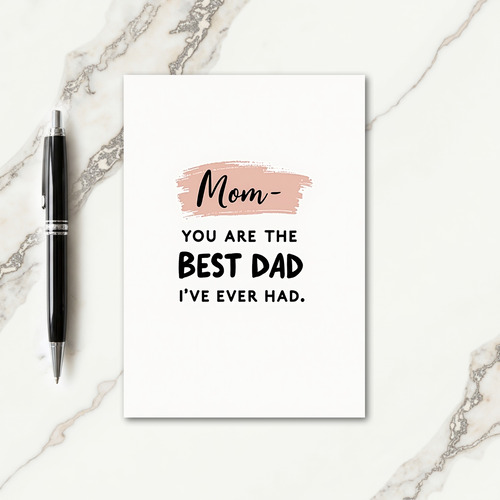 Best Dad Brushstroke Rose Card