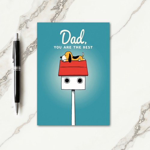 Best Dad Cartoon Home Card