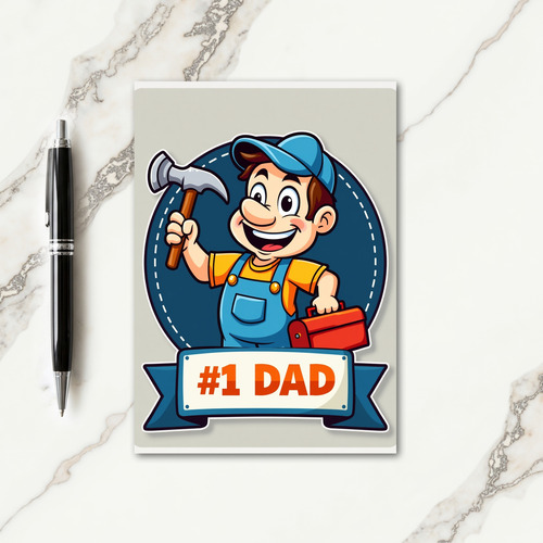 Best Dad Cartoon Tool Card