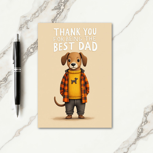 Best Dad Dog Art Card