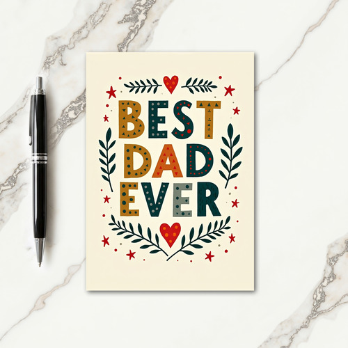 Best Dad Ever Art Fathers Day Card