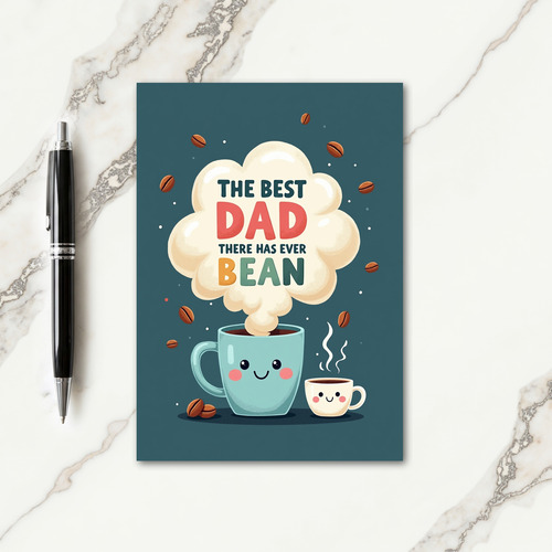 Best Dad Ever Bean Pun Art Card