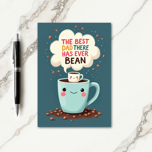 Best Dad Ever Coffee Art Card