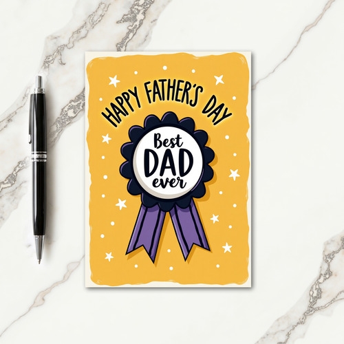 Best Dad Ever Emblem Fathers Day Card