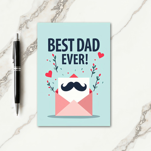 Best Dad Ever Pastel Blue Card
