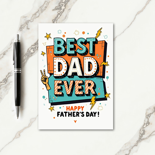 Best Dad Ever Pop Art Card