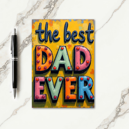 Best Dad Ever Vintage Style Card
