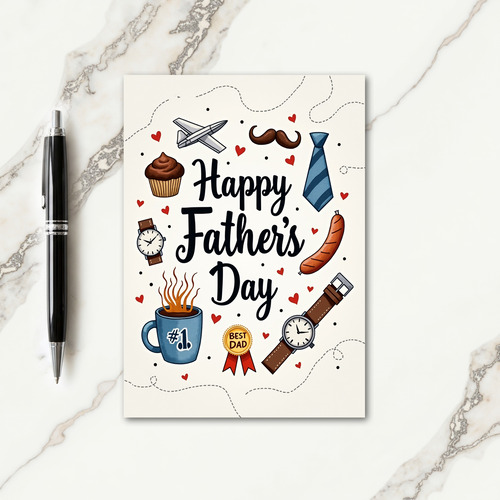Best Dad Icon Tribute Card