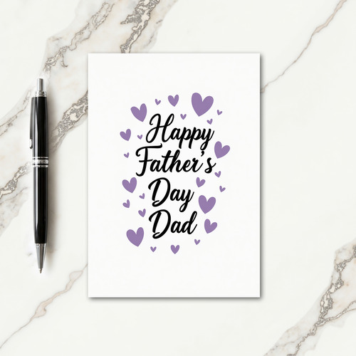 Best Dad Lavender Heart Card