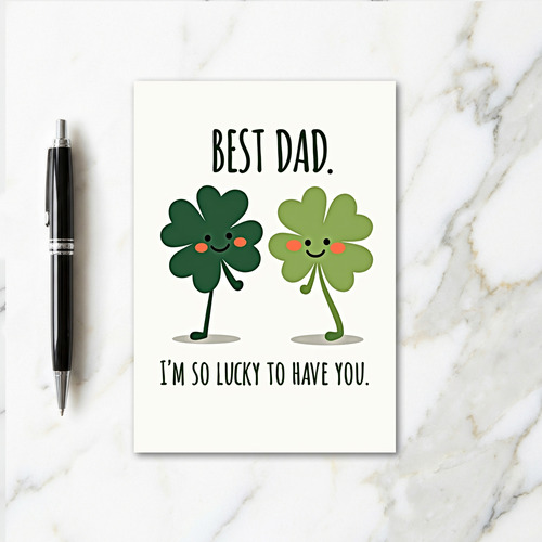 Best Dad Lucky Clover Card