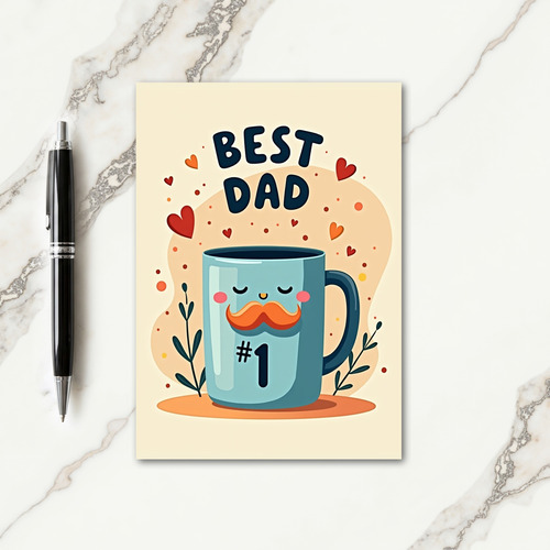 Best Dad Mug Illustration Card