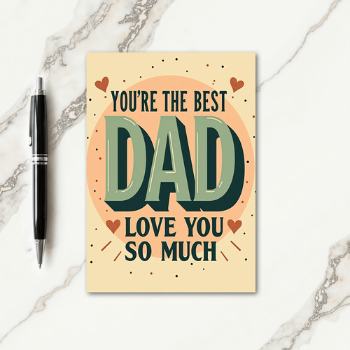 Best Dad Peach Oval Art Card